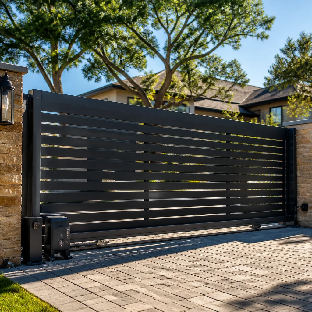 Sliding driveway gates