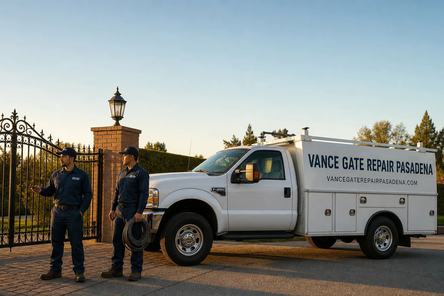 Vance Gate Repair Pasadena gate repair service vehicle and crew in Pasadena, CA